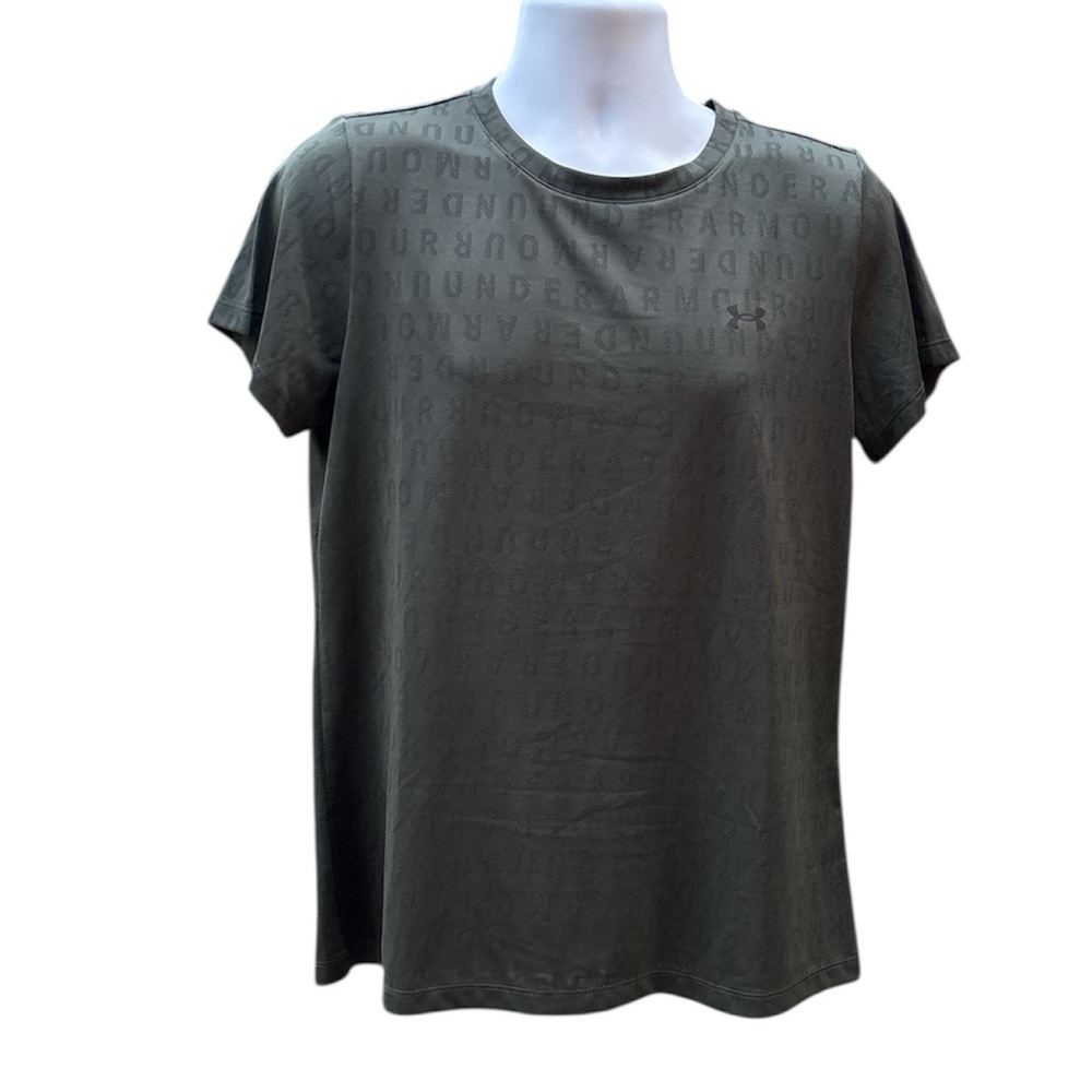 Under Armour Loose Men's Dark Green Micro-Mesh Boxy Short Sleeve T-Shirt Size L